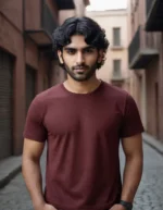Massari Deep Maroon 180 GSM Tee – Luxe Comfort, Timeless Appeal - Image 4
