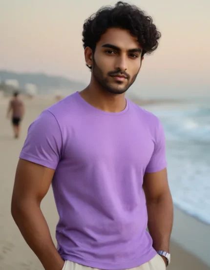 Massari Lavender Flex 180 GSM Tee – Soft Stretch, Everyday Comfort