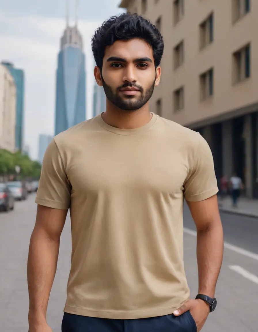 Massari Sand Beige 180 GSM Tee – Minimalist Vibes, Maximum Comfort