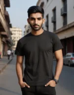 Massari Shadow Black 180 GSM Tee – Premium Cotton, All-Day Drip - Image 3