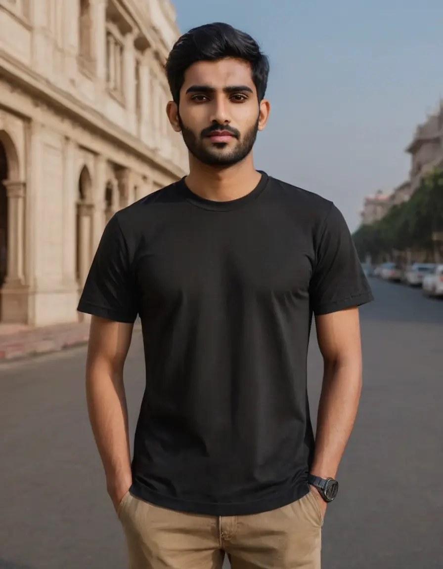 Massari Shadow Black 180 GSM Tee – Premium Cotton, All-Day Drip (3) Massari Shadow Black 180 GSM Tee – Premium Cotton, All-Day Drip - Image 1